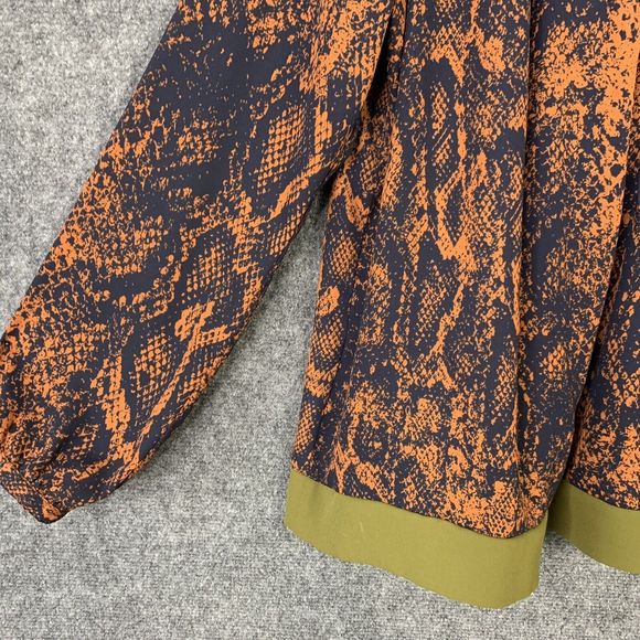 Cabi Faux Wrap Reptile Print Top Women L Pullover Tie At Neck - Picture 4 of 11